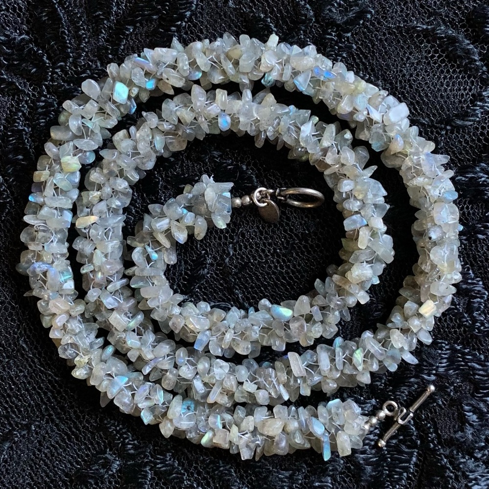 Vintage Labradorite Chip Sterling Silver necklace